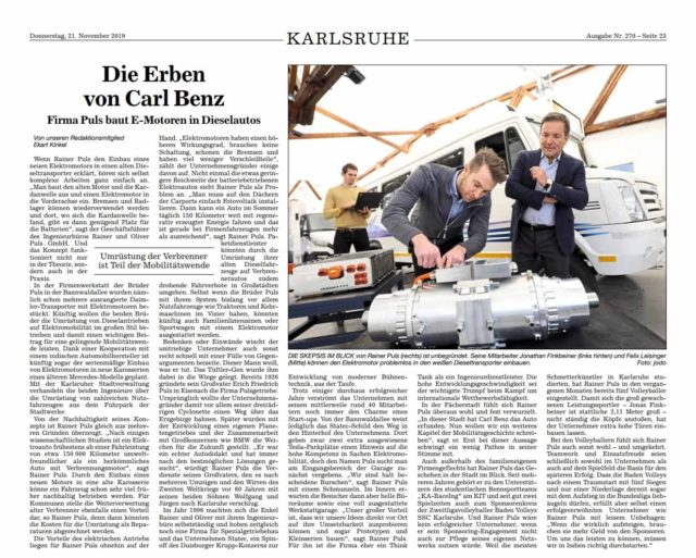 Read more about the article Zeitungsartikel BNN: „Die Erben von Carl Benz“